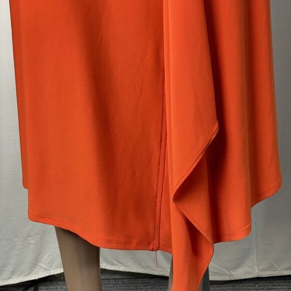 NEW JOSEPH RIBKOFF Women's Midi Wrap Dress – Size 10 – Orange – Fit & Flare - Picture 5 of 9